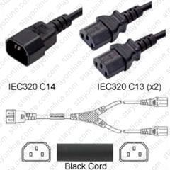 Yellow 3 ft 15A/250V 14 AWG IEC 320 Power Cord C14 to C13 Iron Box IBX-2813 