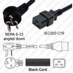 Lynn Electronics C13C1415A-3F IEC 60320-C13 to 60320-C14 15A/250V 14AWG/3C SJT 3-Feet Power Cord 2-Pack Black 