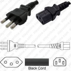 Stecker  schwarz  Computerversorgungsk Kabel 1,8m IEC C13 weiblich,NBR 14136 N