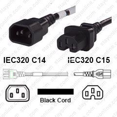 Lynn Electronics  C13C2015AYE-10F  15-Amp/250-volt  10-Feet Power Cord IEC 60320 C13 to IEC 60320 C20 Yellow 