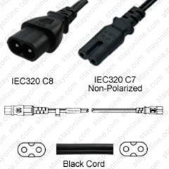 1 pièce IEC 320 C7-C8 90 degrés vertical à angle droit convertisseur secteur mâle vers femelle Adaptateur secteur IEC320 C7 vers C8 angle droit 