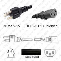 Orange 15-Amp/125-volt Lynn Electronics C13515P15AOR-10F Power Cord IEC 60320 C13 to NEMA 5 SJT Jacket
