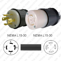 NEMA L15-30 3 Pole 4 Wire 30a 250vac Grounding Locking Receptacle Cul Listed for sale online 